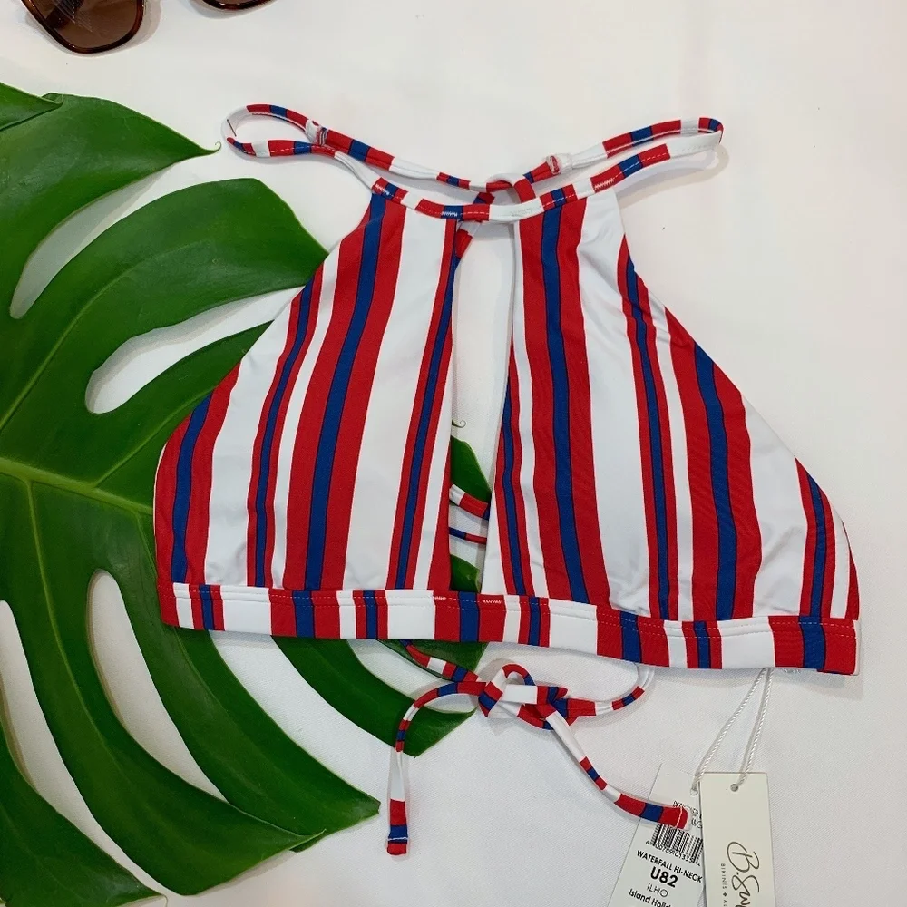 NWT B. Swim High Neck Bikini Top + Brazilian Bottom SET XS Small Medium Large‎